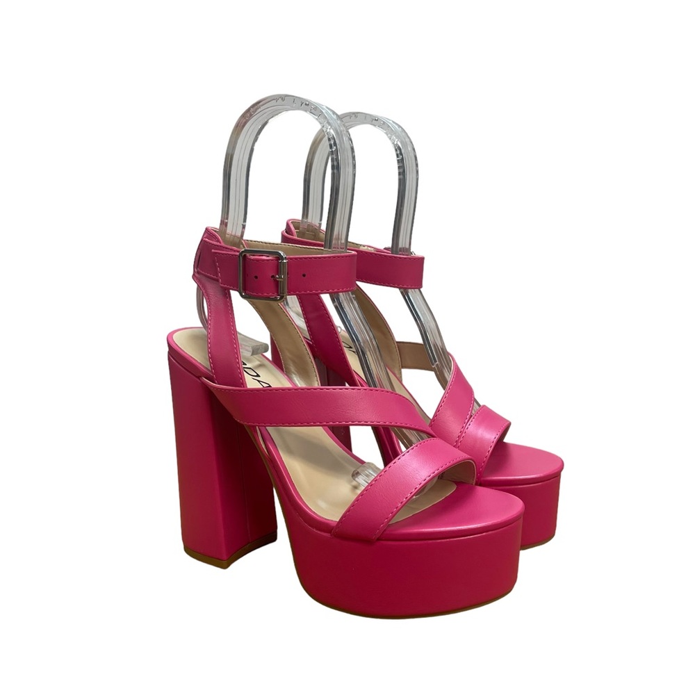 Soda Pink Strappy Platform Sandals